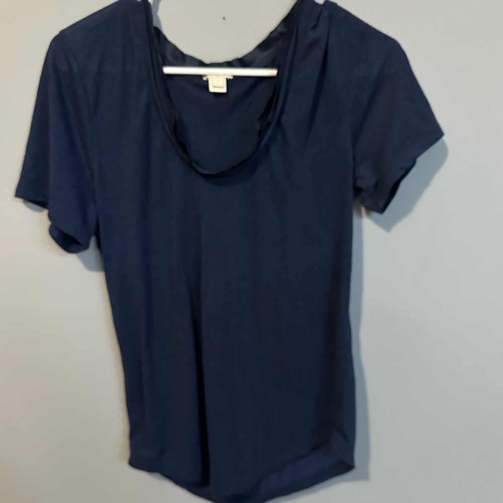 J. Crew Scoop Neck Navy Top Size L